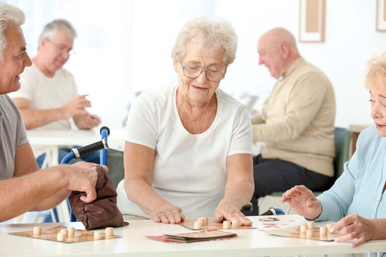Camlu Assisted Living | Seniors playing game at assisted living community