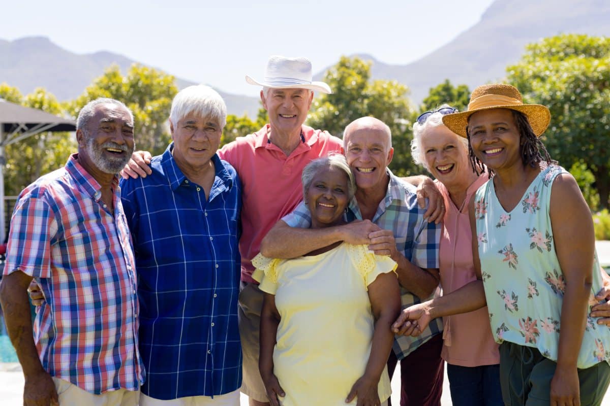 Stockton Assisted Living | Happy group of seniors outside